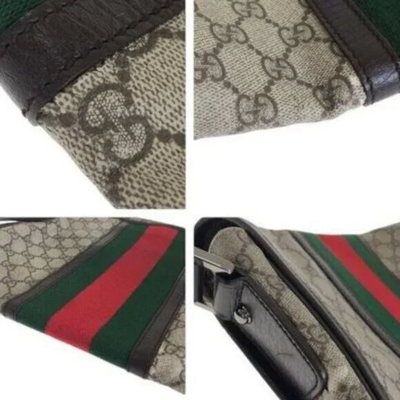 Authentic Gucci GG Sherry Supreme Web Messenger Bag Monogram Flap Ophidia - Picture 8 of 11
